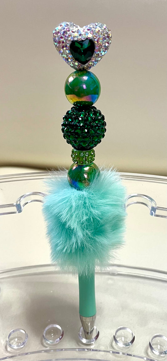 Mint green w/ Emerald green heart