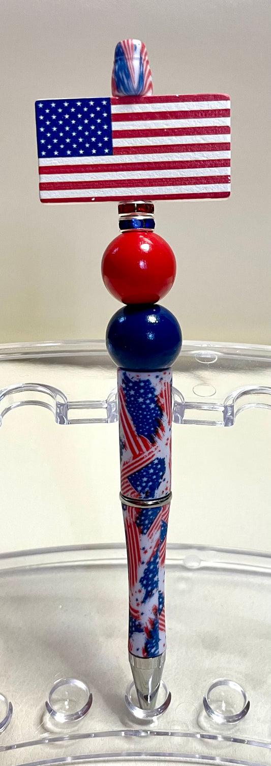 American Flag topped w/ flag