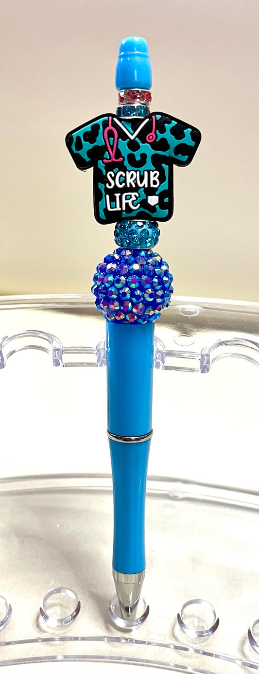 Aqua blue w/ Blue cheetah print