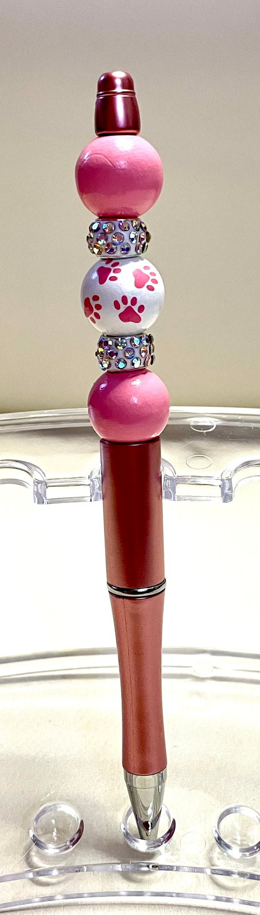 Pink w/ white crystals & Pink paw