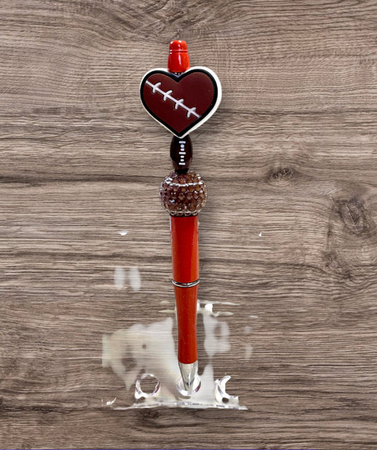 Orange w/ football heart